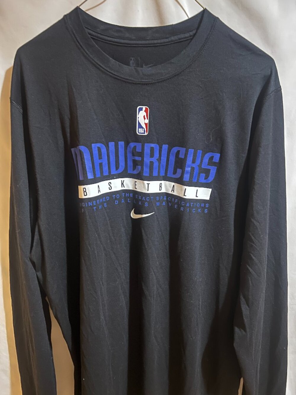 Nike Black Long Sleeve Mavericks Basketball Tee